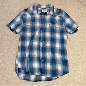 Lucky Brand Flannel Short Sleeve Button Down Shirt